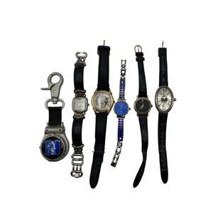 Lot of 6 Mixed Watches & Keychain Fob - Elgin, Foxy, Geneva, Duke, Quartz - For